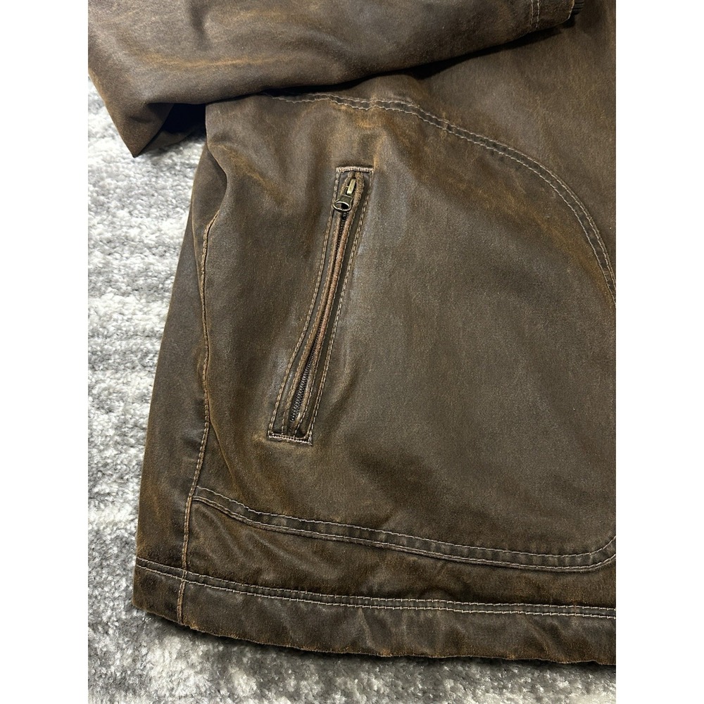 Vintage Columbia Brown Quilted Jacket Mens 2XL Washed Chore Barn Workwear Coat - Picture 4 of 14